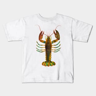 Colorful lobster shrimp in vintage illustration Kids T-Shirt